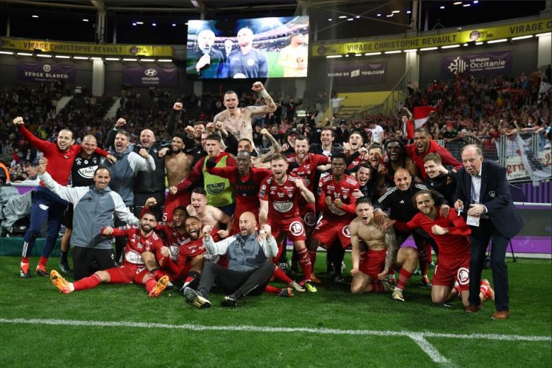 La joie au stadium de Toulouse, Brest est en Ligue des Champions !